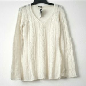 NWT! Wooden Ships Vneck Sweater size S/M Cream